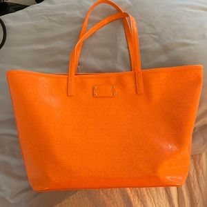 Kate Spade Harmony Metro Perforated Heart Tote ORANGE bag